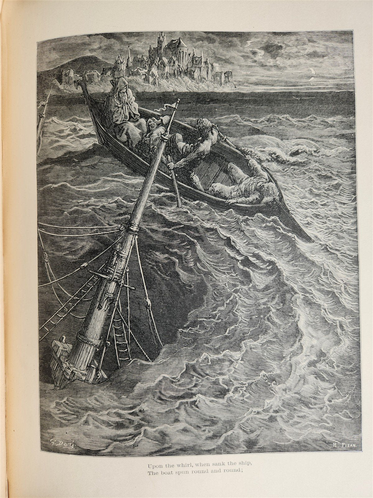 1889 THE RIME of ANCIENT MARINER ILLUSTRATED by GUSTAVE DORE antique in ENGLISH
