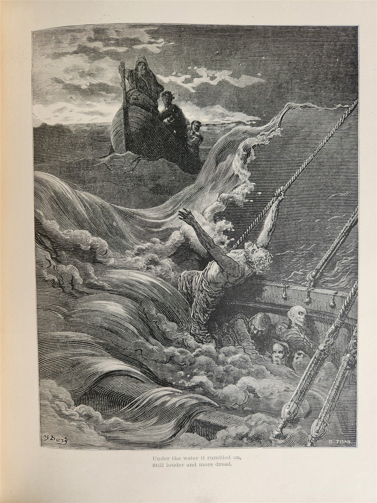 1889 THE RIME of ANCIENT MARINER ILLUSTRATED by GUSTAVE DORE antique in ENGLISH