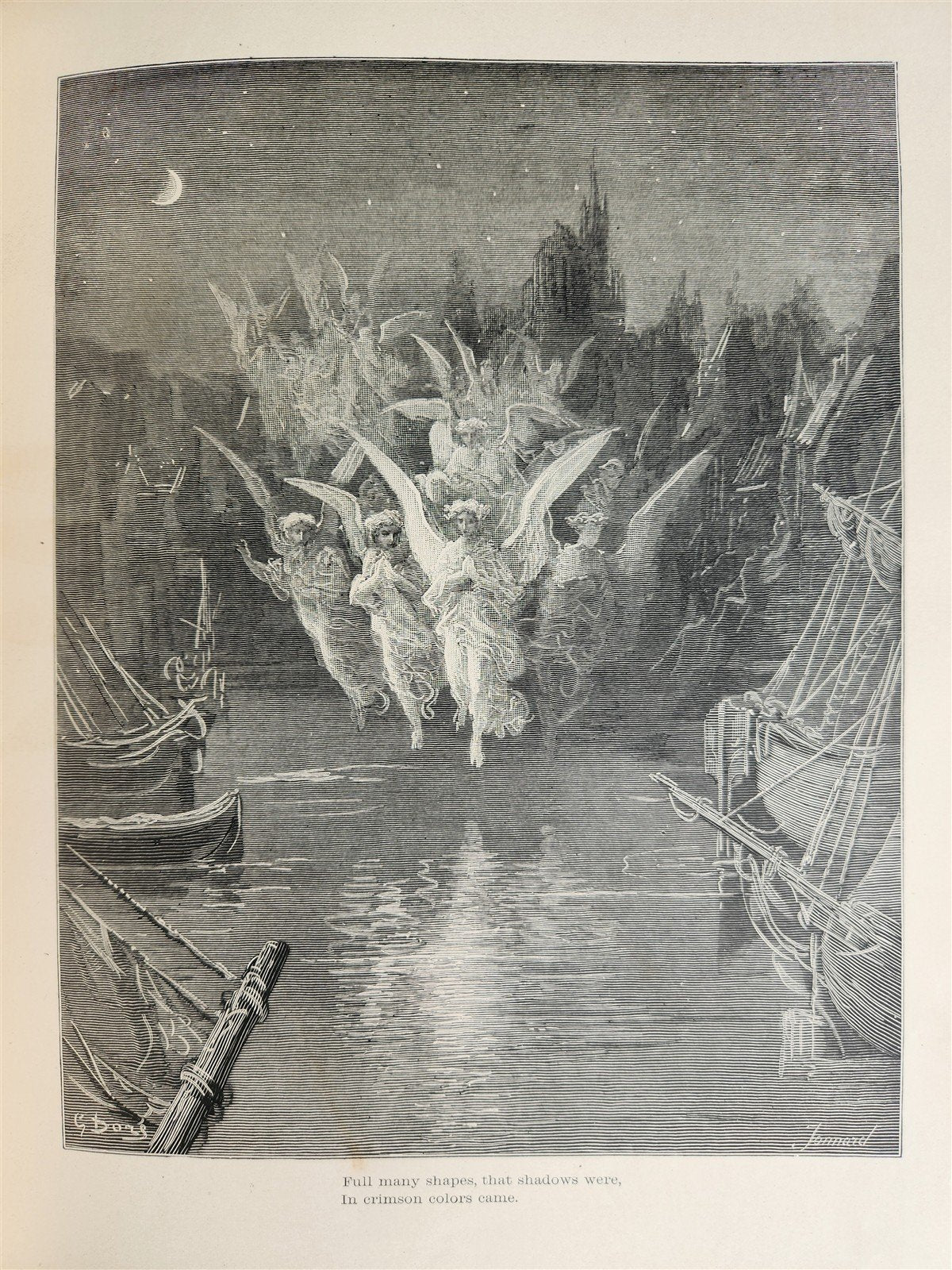 1889 THE RIME of ANCIENT MARINER ILLUSTRATED by GUSTAVE DORE antique in ENGLISH