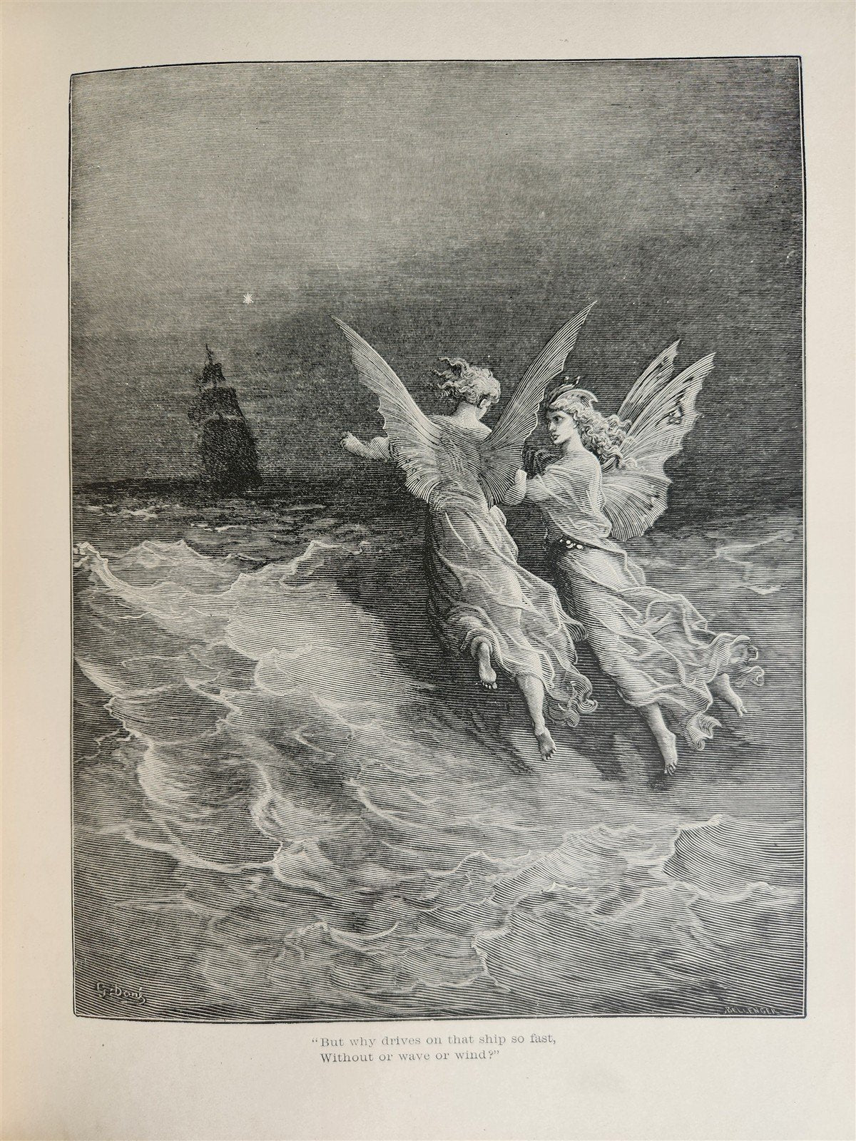 1889 THE RIME of ANCIENT MARINER ILLUSTRATED by GUSTAVE DORE antique in ENGLISH