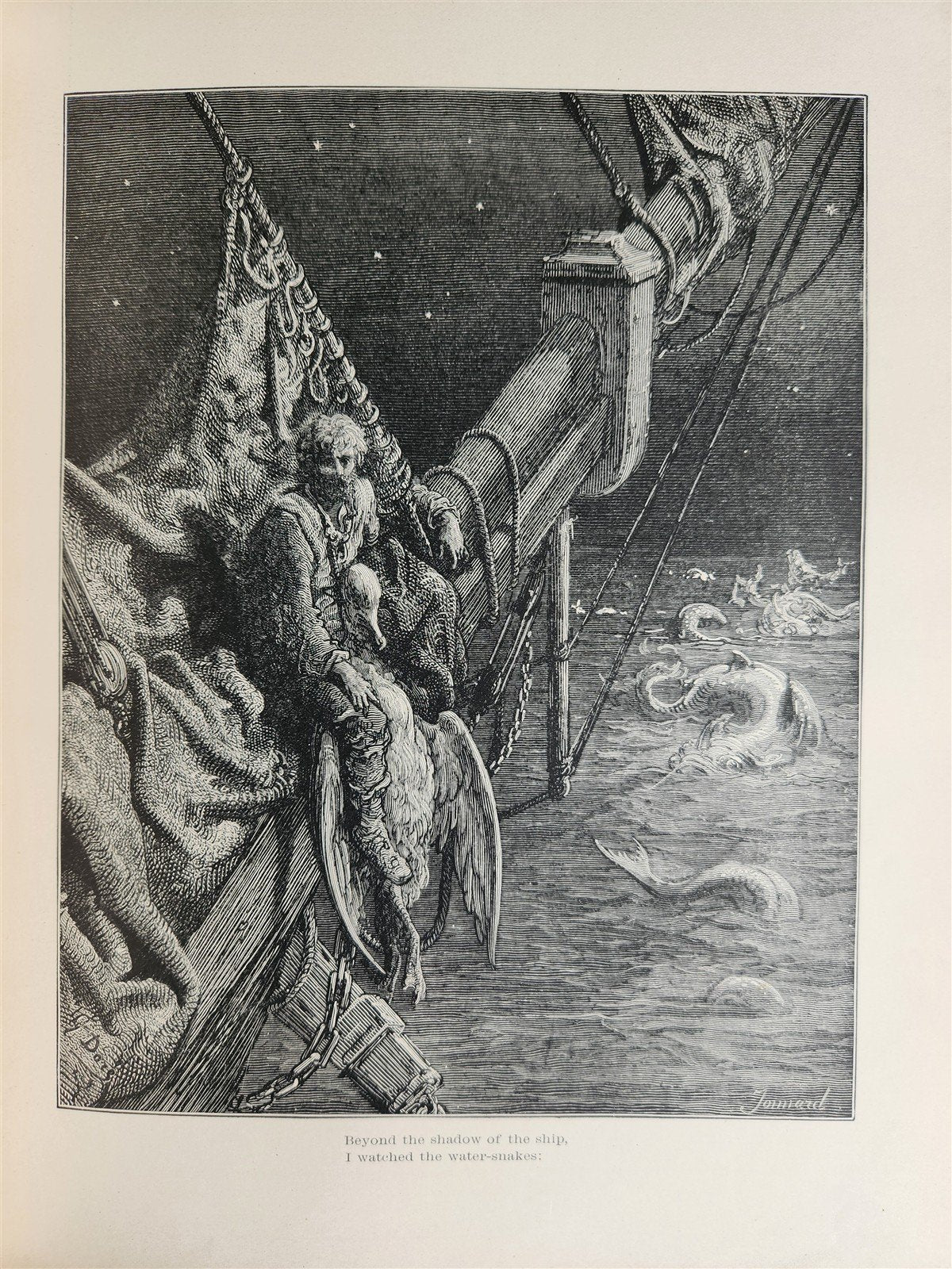 1889 THE RIME of ANCIENT MARINER ILLUSTRATED by GUSTAVE DORE antique in ENGLISH