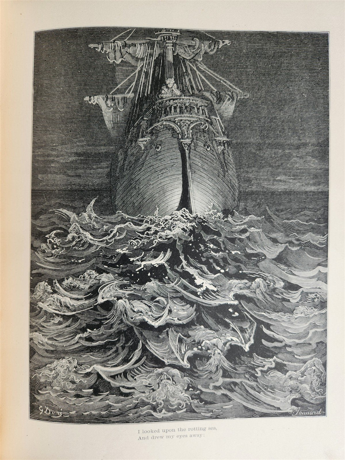 1889 THE RIME of ANCIENT MARINER ILLUSTRATED by GUSTAVE DORE antique in ENGLISH