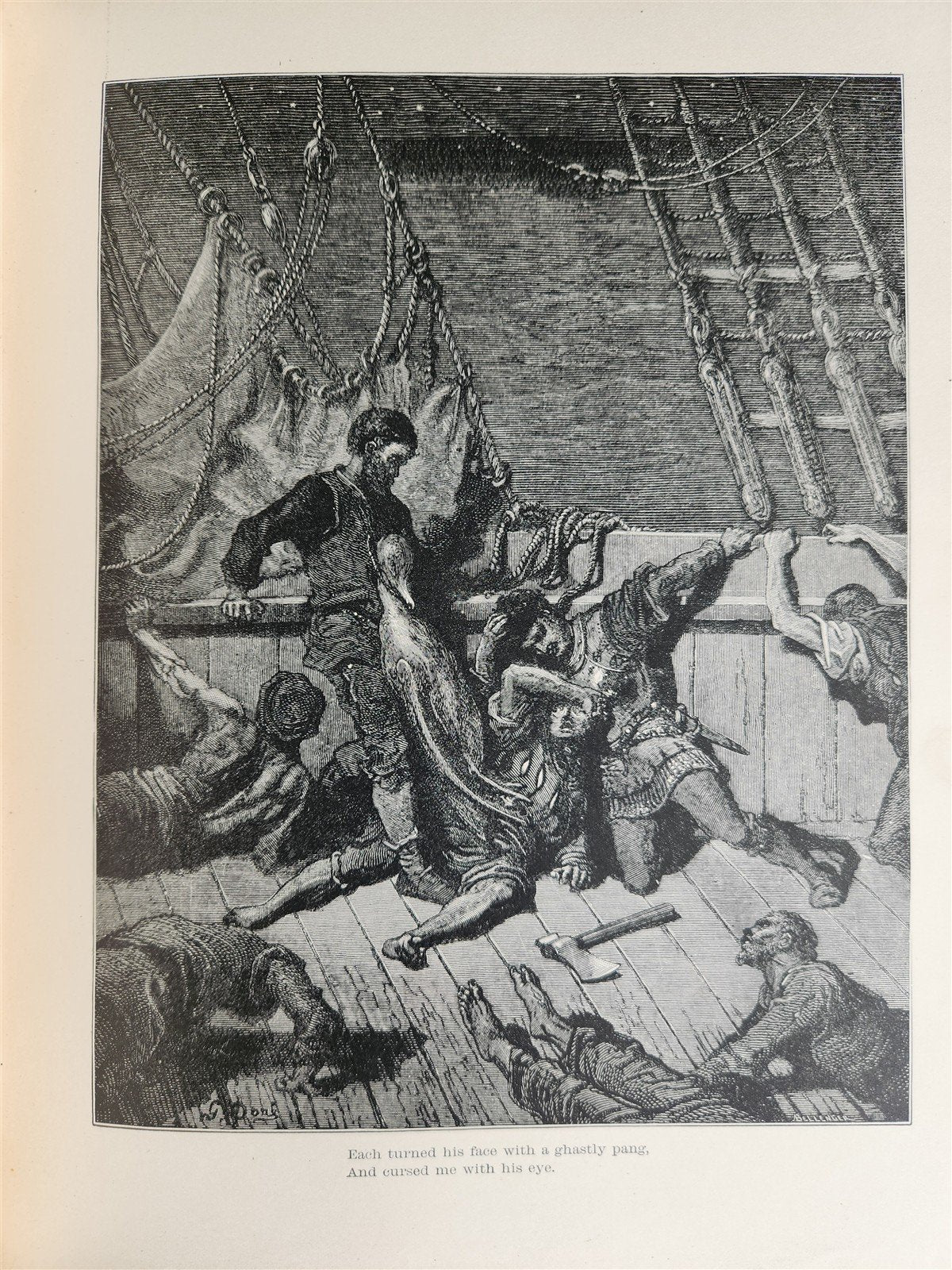 1889 THE RIME of ANCIENT MARINER ILLUSTRATED by GUSTAVE DORE antique in ENGLISH