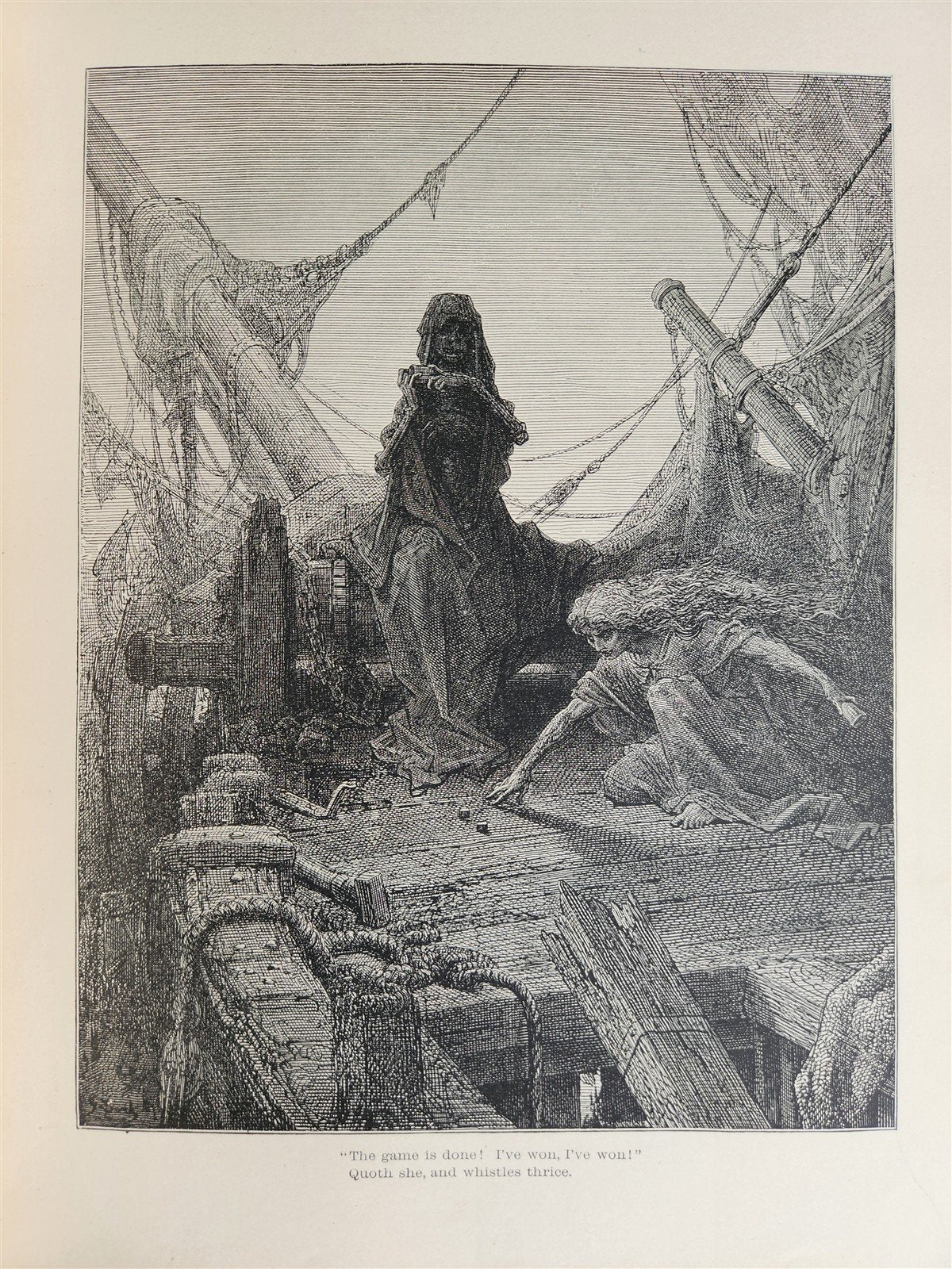 1889 THE RIME of ANCIENT MARINER ILLUSTRATED by GUSTAVE DORE antique in ENGLISH