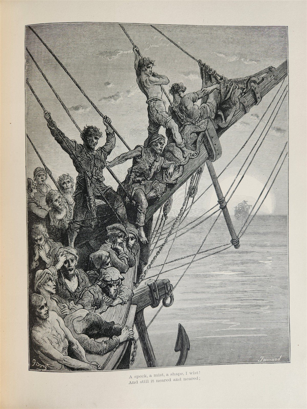1889 THE RIME of ANCIENT MARINER ILLUSTRATED by GUSTAVE DORE antique in ENGLISH