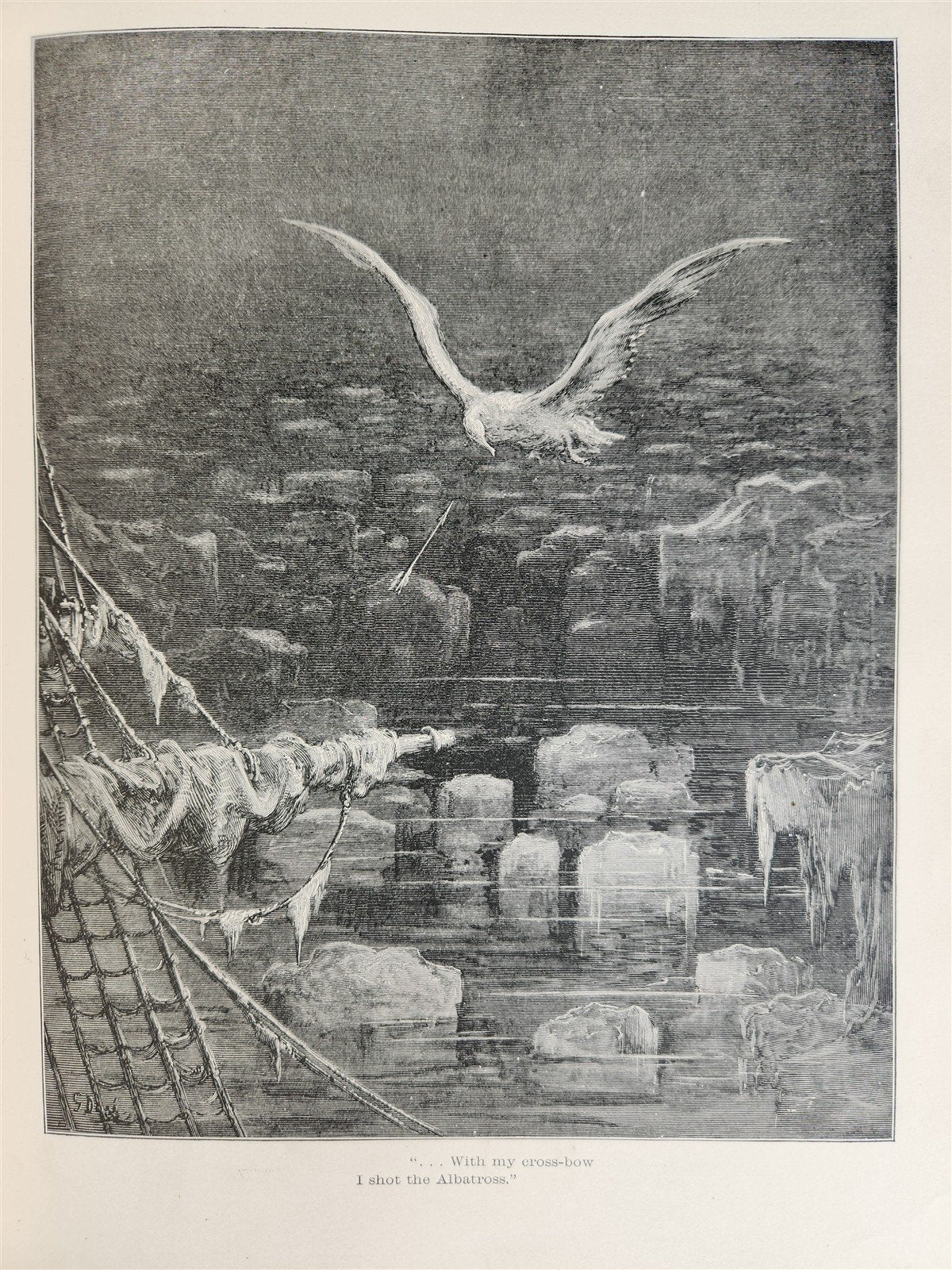 1889 THE RIME of ANCIENT MARINER ILLUSTRATED by GUSTAVE DORE antique in ENGLISH