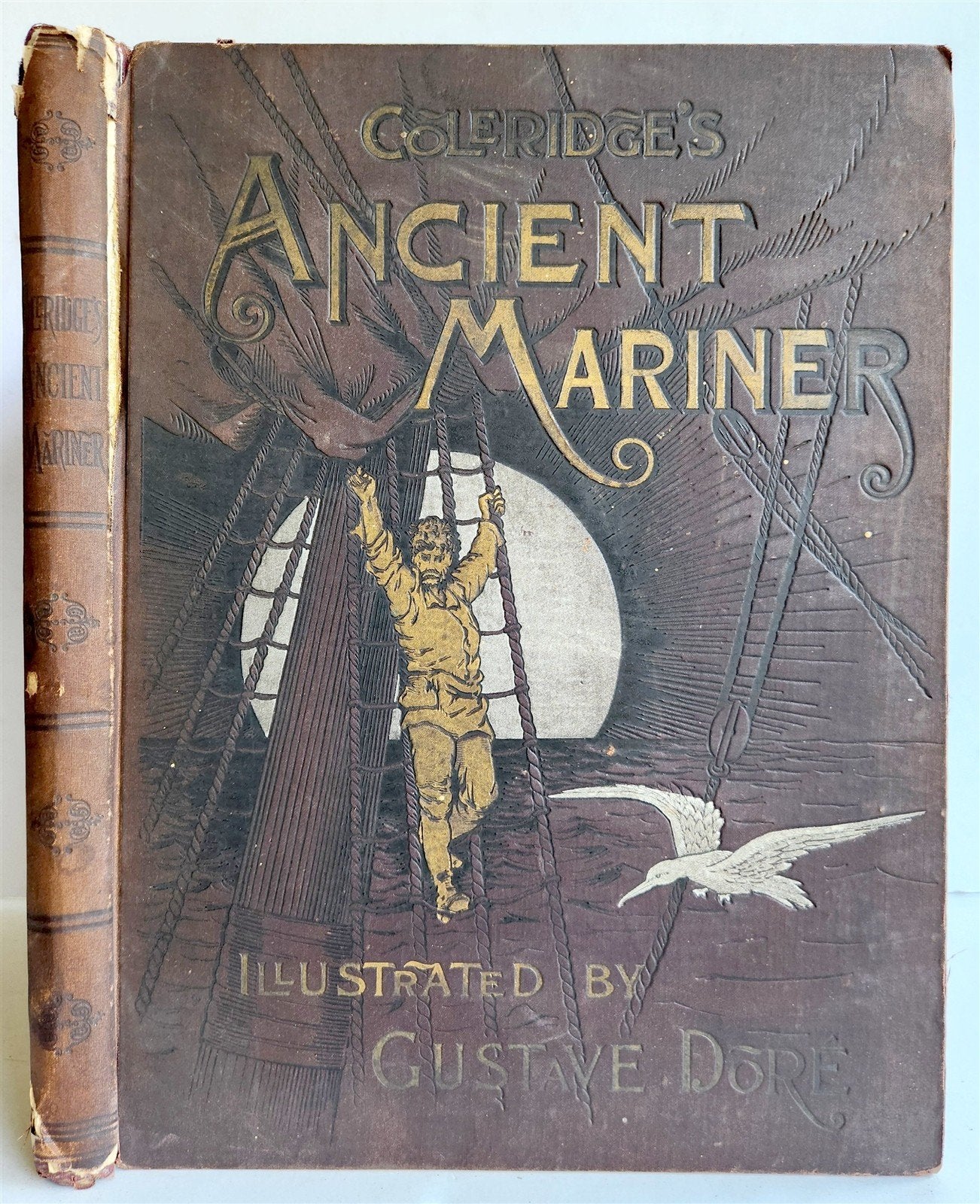 1889 THE RIME of ANCIENT MARINER ILLUSTRATED by GUSTAVE DORE antique in ENGLISH