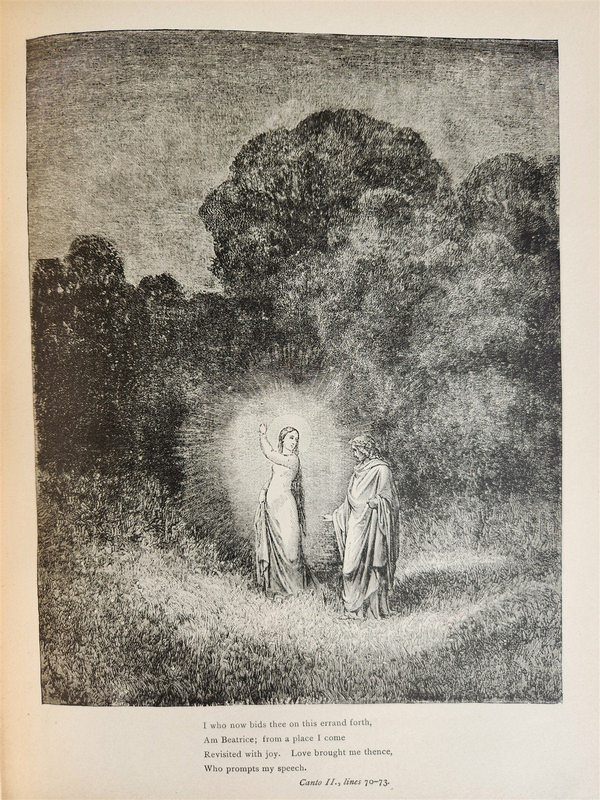 1880s DANTE'S INFERNO ILLUSTRATED by GUSTAVE DORE antique FOLIO