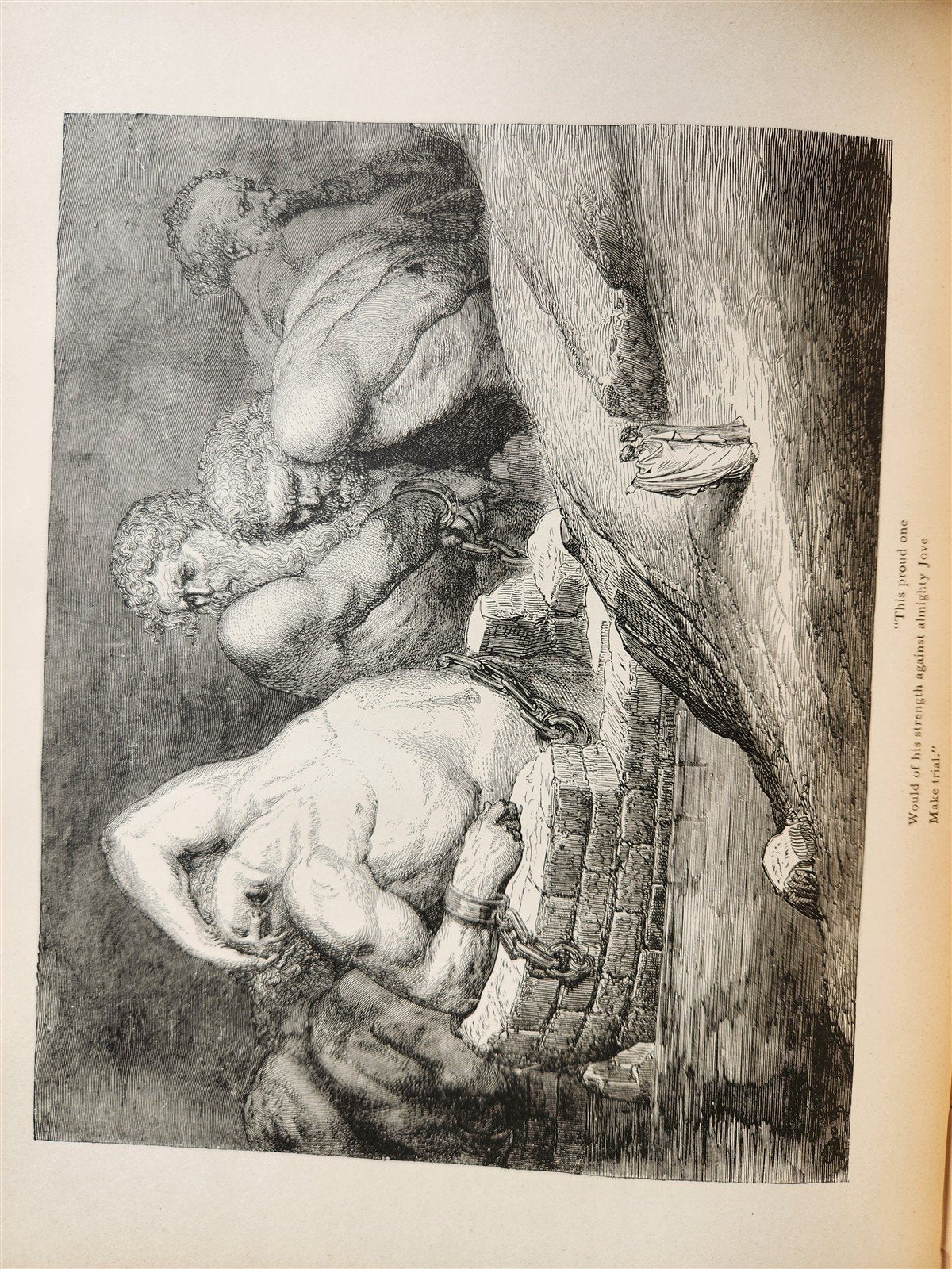 1880s DANTE'S INFERNO ILLUSTRATED by GUSTAVE DORE antique FOLIO