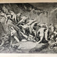 1880s DANTE'S INFERNO ILLUSTRATED by GUSTAVE DORE antique FOLIO