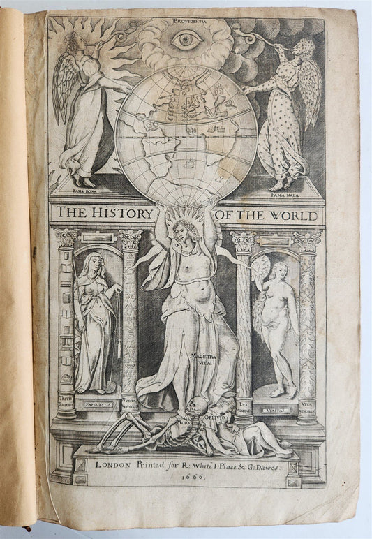 1666 HISTORIE of the WORLD by WALTER RALEIGH ILLUSTRATED w/ MAPS antique FOLIO