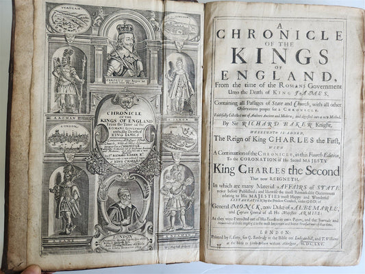 1665 CHRONICLE of the KINGS of ENGLAND by RICHARD BAKER antique FOLIO in English