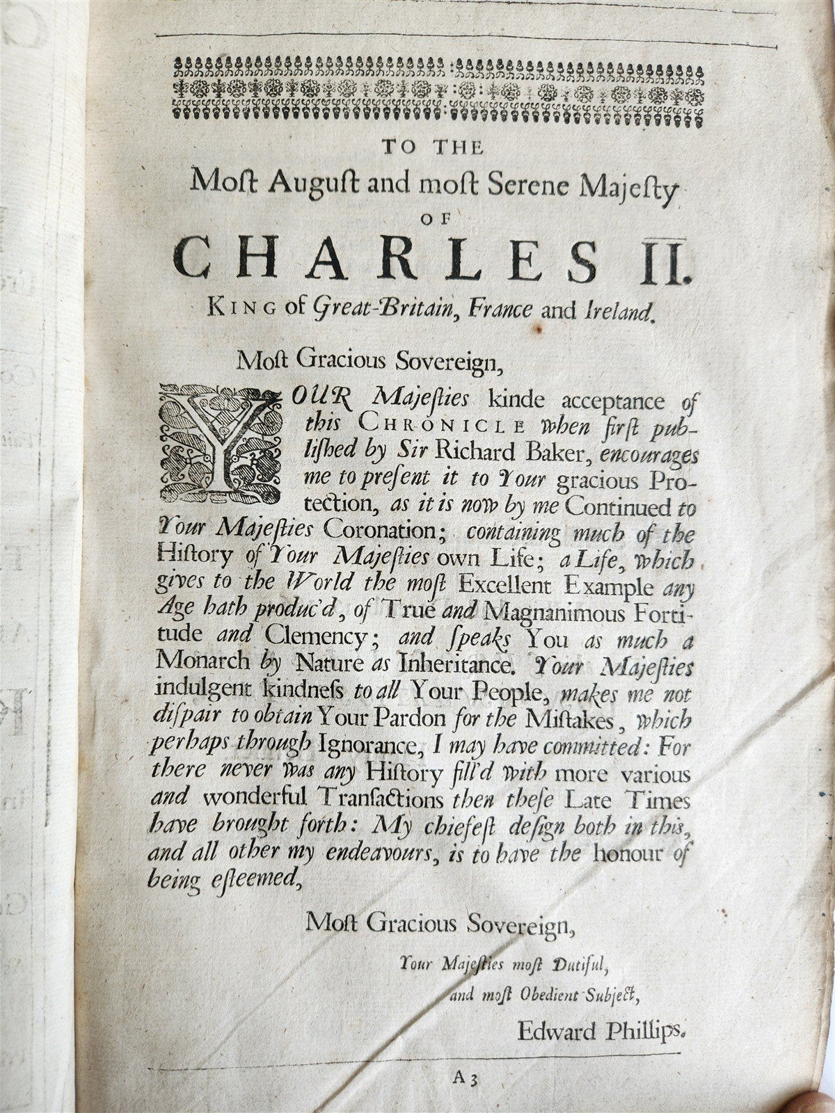 1665 CHRONICLE of the KINGS of ENGLAND by RICHARD BAKER antique FOLIO in English