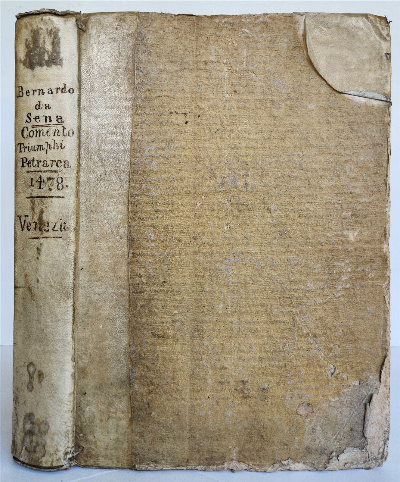 1478 INCUNABULA FRANCESCO PETRARCA by Bernardo Lapini da Siena antique FOLIO