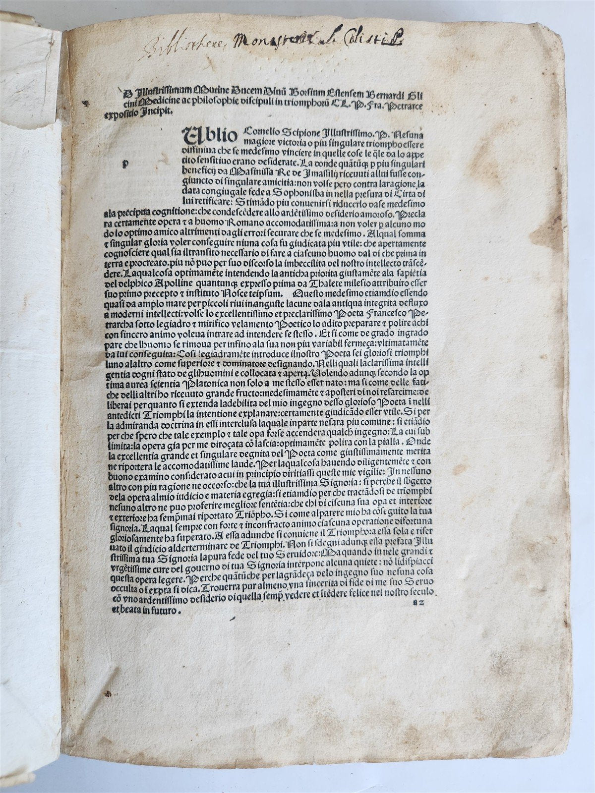 1478 INCUNABULA FRANCESCO PETRARCA by Bernardo Lapini da Siena antique FOLIO