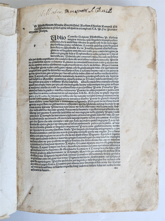1478 INCUNABULA FRANCESCO PETRARCA by Bernardo Lapini da Siena antique FOLIO