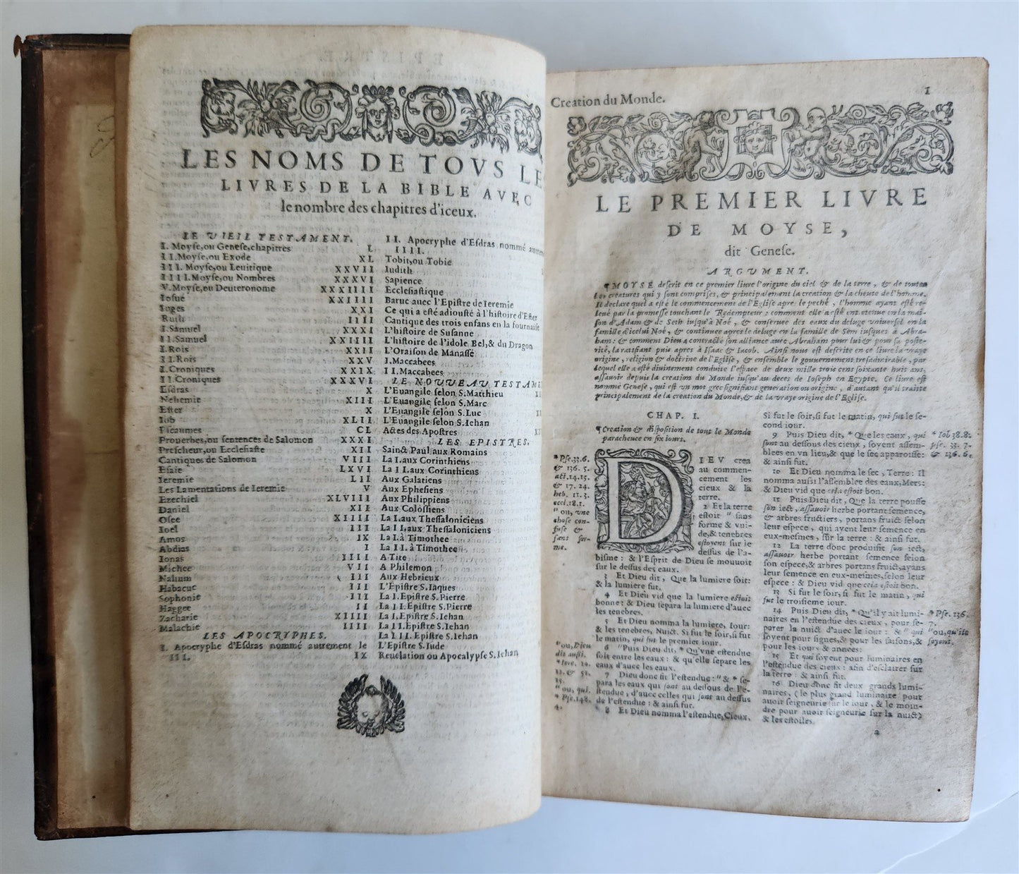 1588 BIBLE in FRENCH antique 16th CENTURY OLD & NEW TESTAMENT