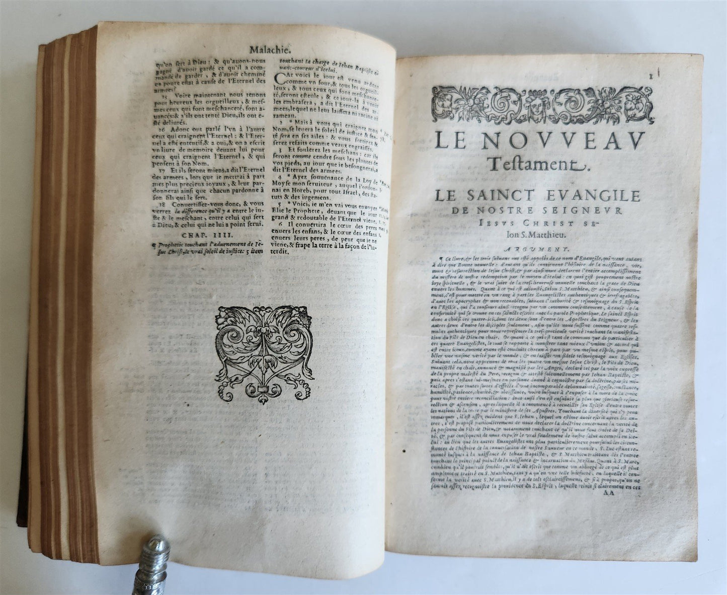 1588 BIBLE in FRENCH antique 16th CENTURY OLD & NEW TESTAMENT