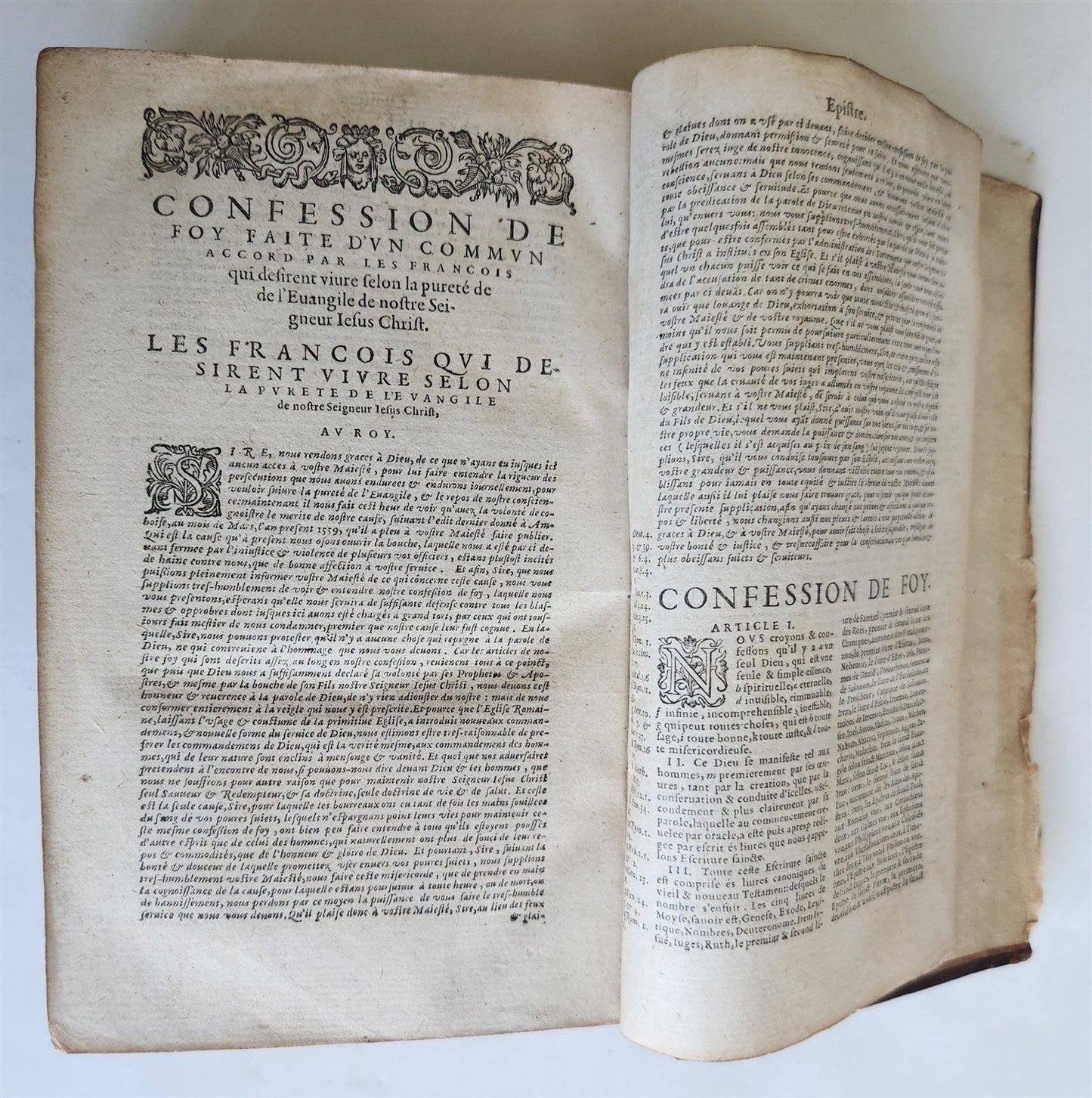 1588 BIBLE in FRENCH antique 16th CENTURY OLD & NEW TESTAMENT