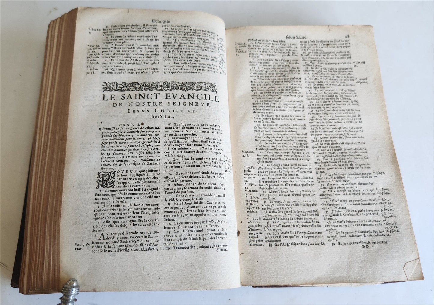 1588 BIBLE in FRENCH antique 16th CENTURY OLD & NEW TESTAMENT