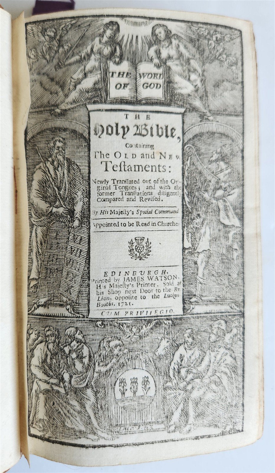 1721 BIBLE in ENGLISH antique SCOTTISH Edinburgh OLD & NEW TESTAMENT