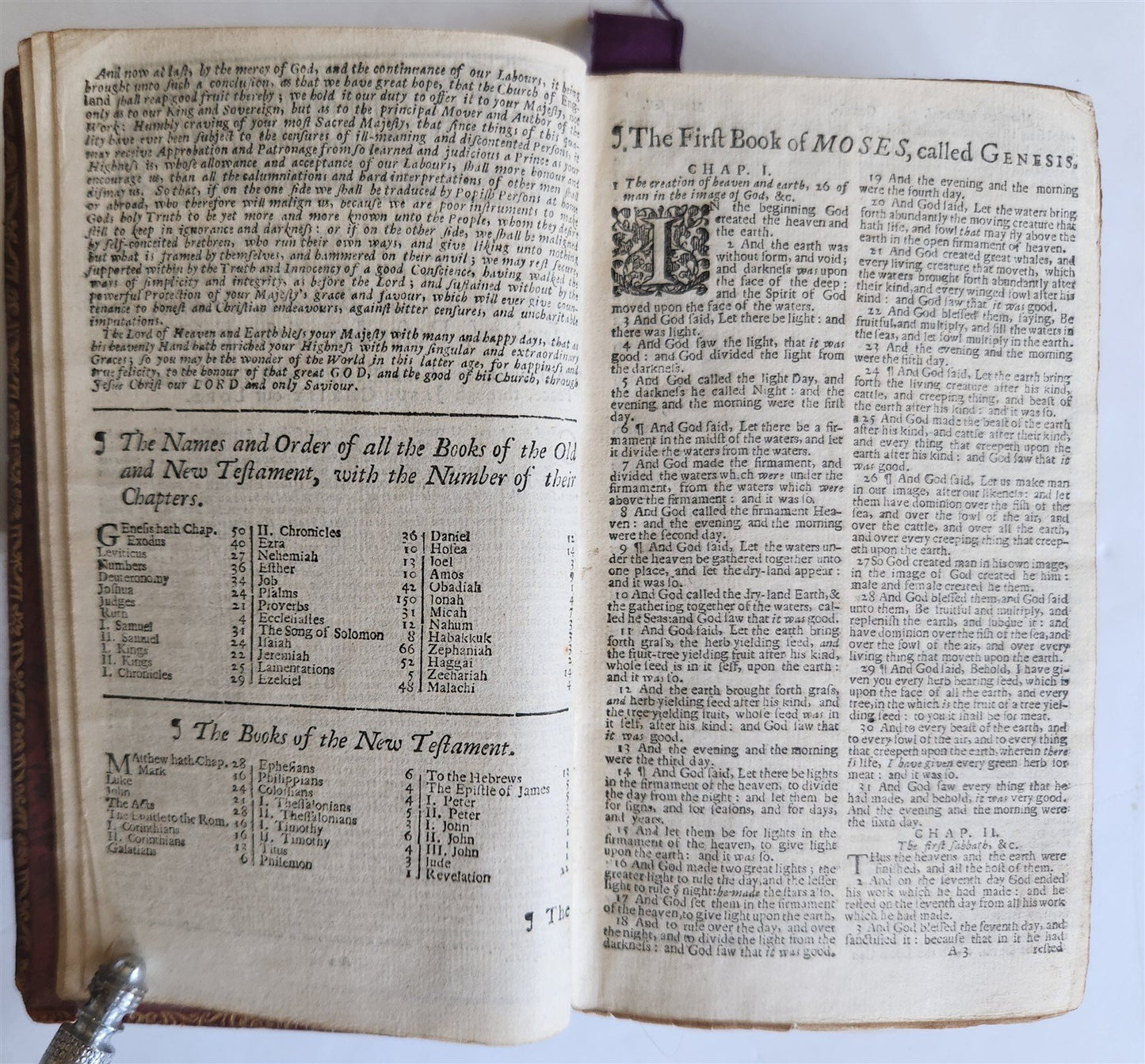 1721 BIBLE in ENGLISH antique SCOTTISH Edinburgh OLD & NEW TESTAMENT