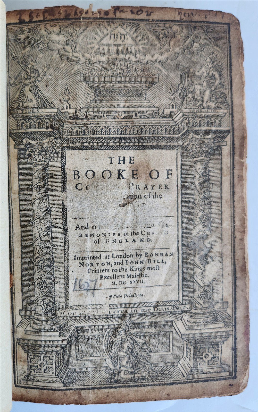 1574 BIBLE LATIN PLANTIN PRESS & 1627 BOOK of COMMON PRAYER in ENGLISH antique