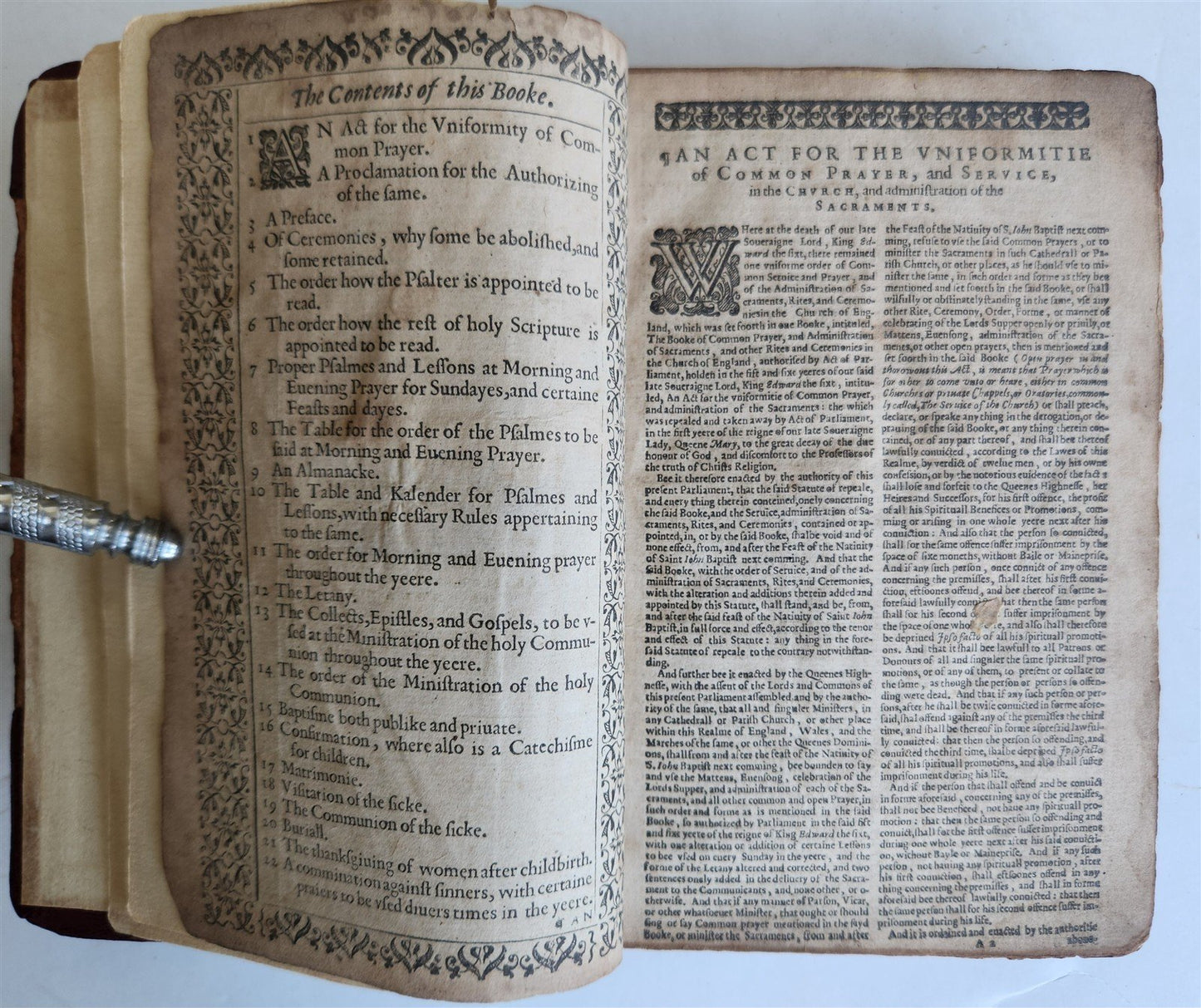 1574 BIBLE LATIN PLANTIN PRESS & 1627 BOOK of COMMON PRAYER in ENGLISH antique
