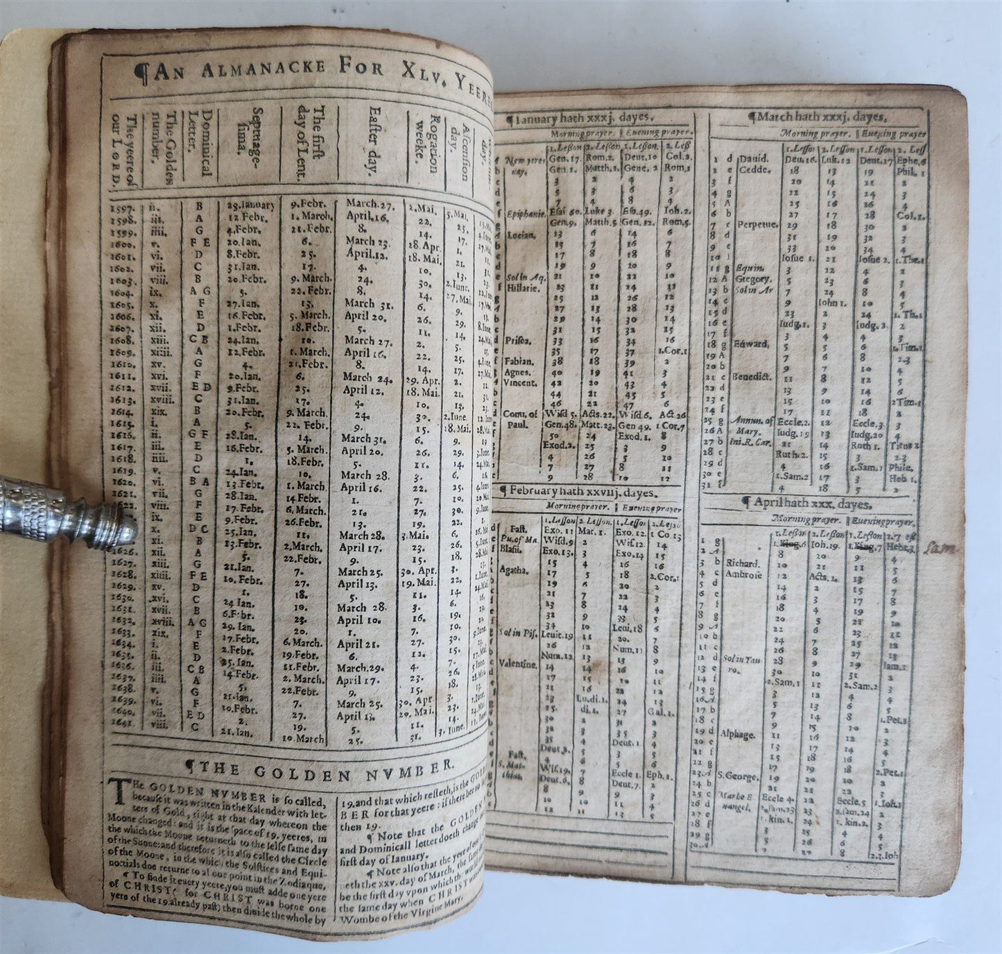 1574 BIBLE LATIN PLANTIN PRESS & 1627 BOOK of COMMON PRAYER in ENGLISH antique