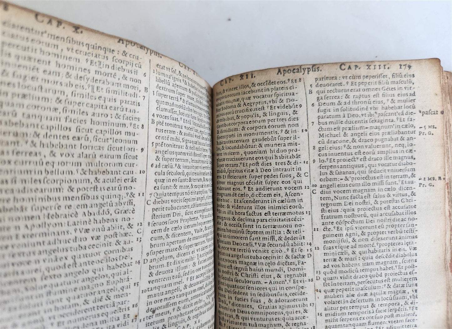 1574 BIBLE LATIN PLANTIN PRESS & 1627 BOOK of COMMON PRAYER in ENGLISH antique