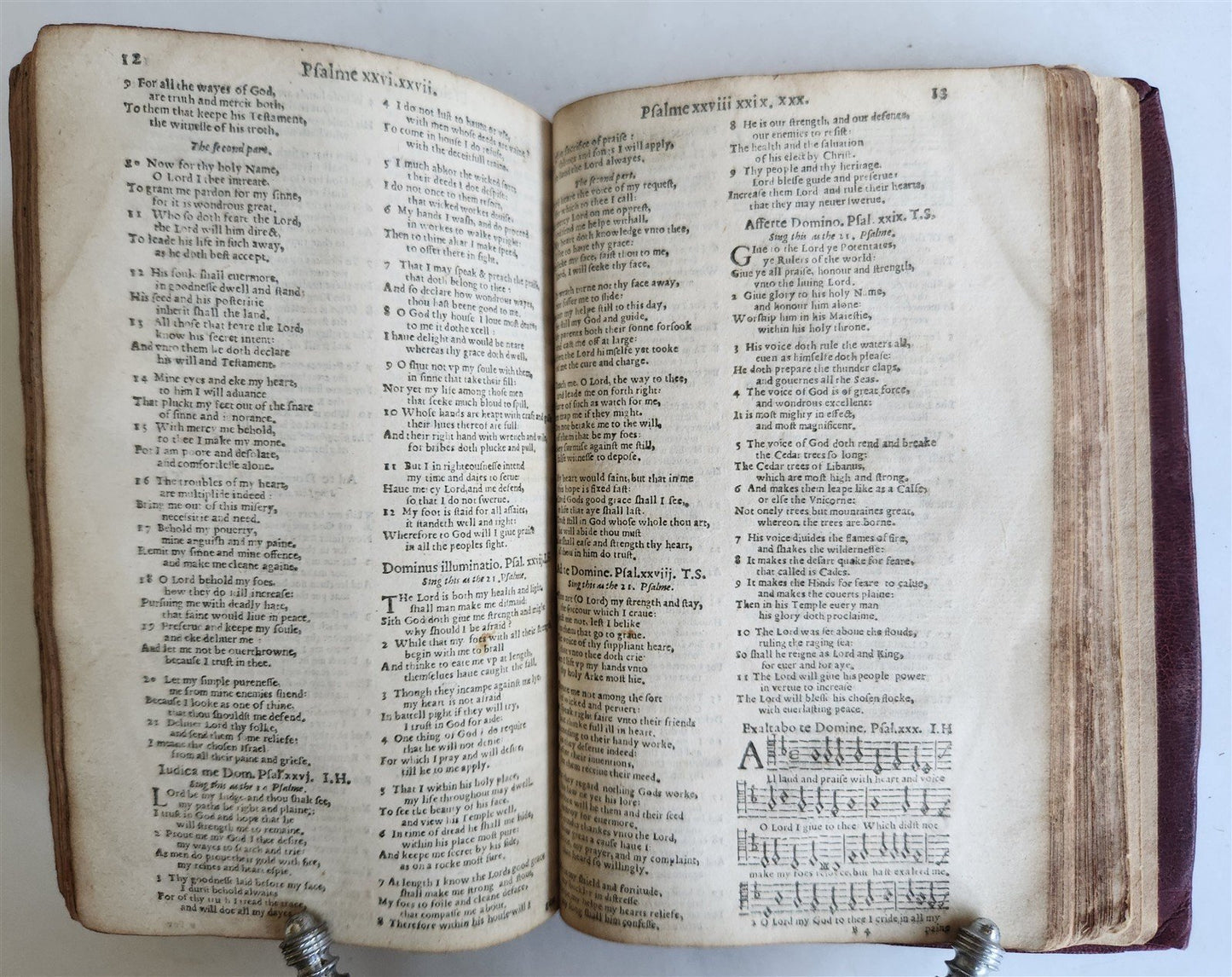 1574 BIBLE LATIN PLANTIN PRESS & 1627 BOOK of COMMON PRAYER in ENGLISH antique