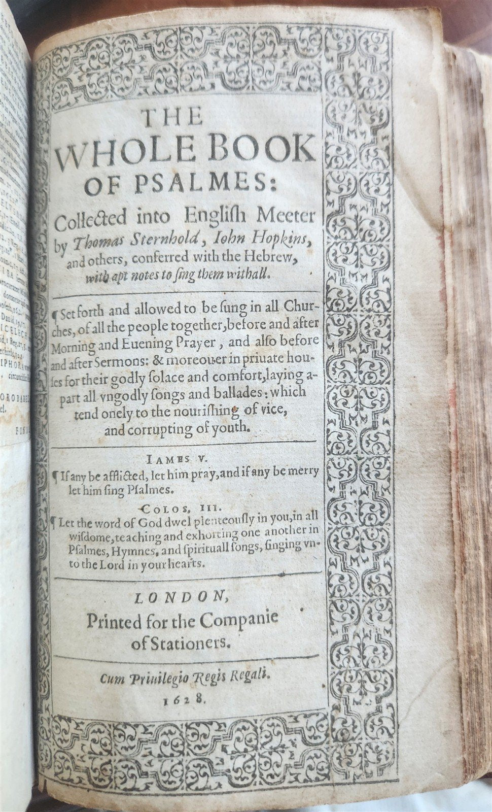 1574 BIBLE LATIN PLANTIN PRESS & 1627 BOOK of COMMON PRAYER in ENGLISH antique