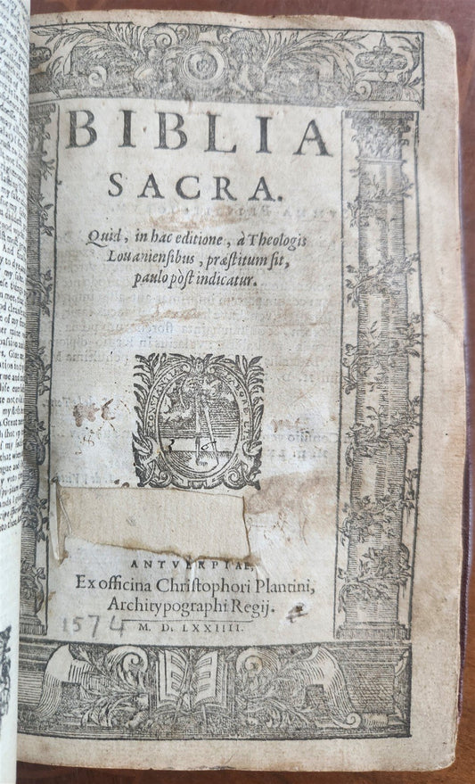 1574 BIBLE LATIN PLANTIN PRESS & 1627 BOOK of COMMON PRAYER in ENGLISH antique