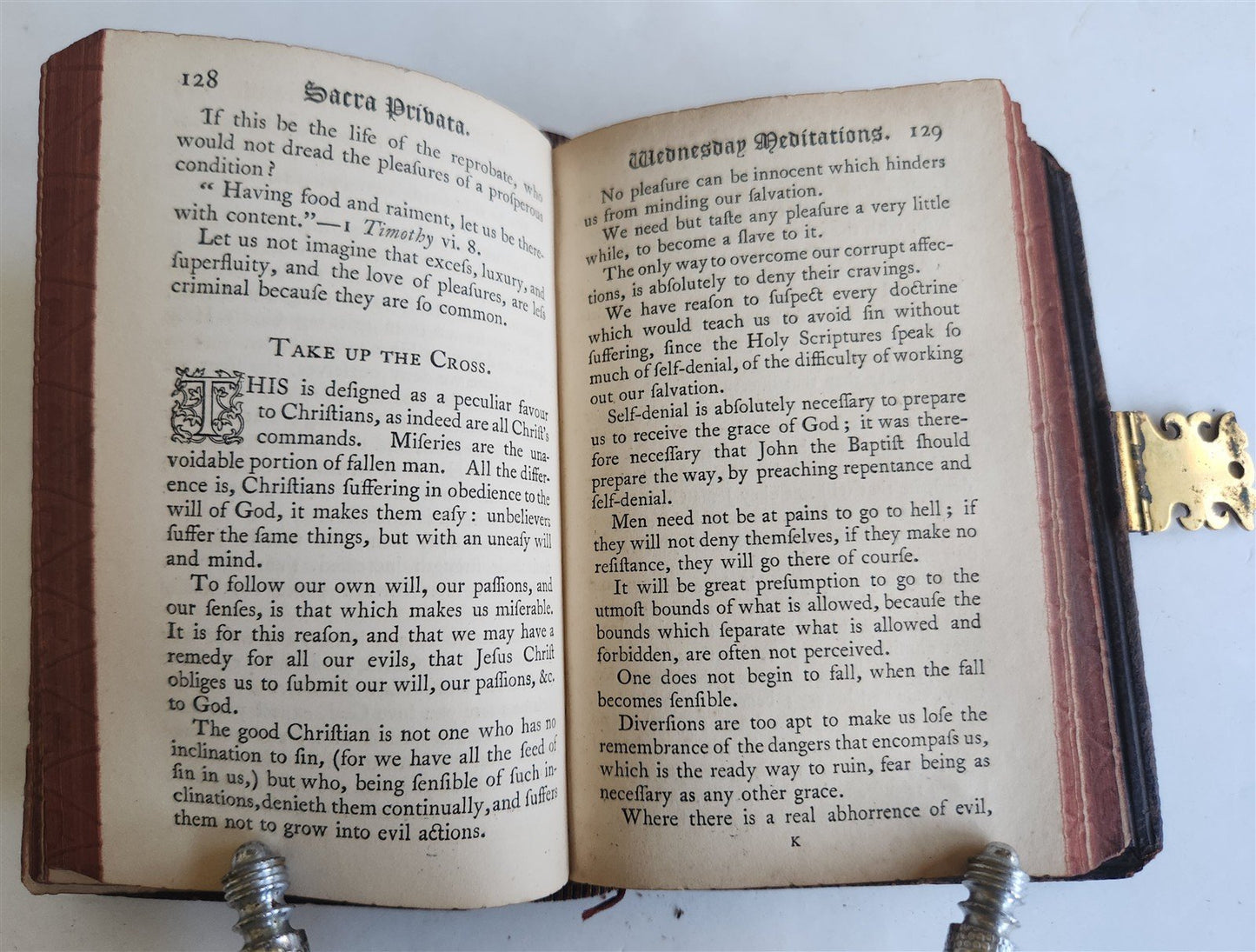 1852 SACRA PRIVATA by T. WILSON in ENGLISH antique meditations devotions prayers