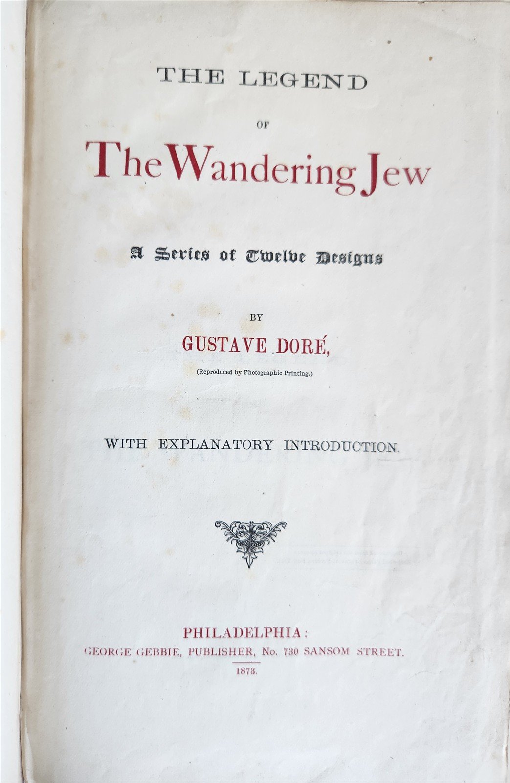 1873 Legend of Wandering Jew ILLUSTRATED by GUSTAVE DORE ANTIQUE