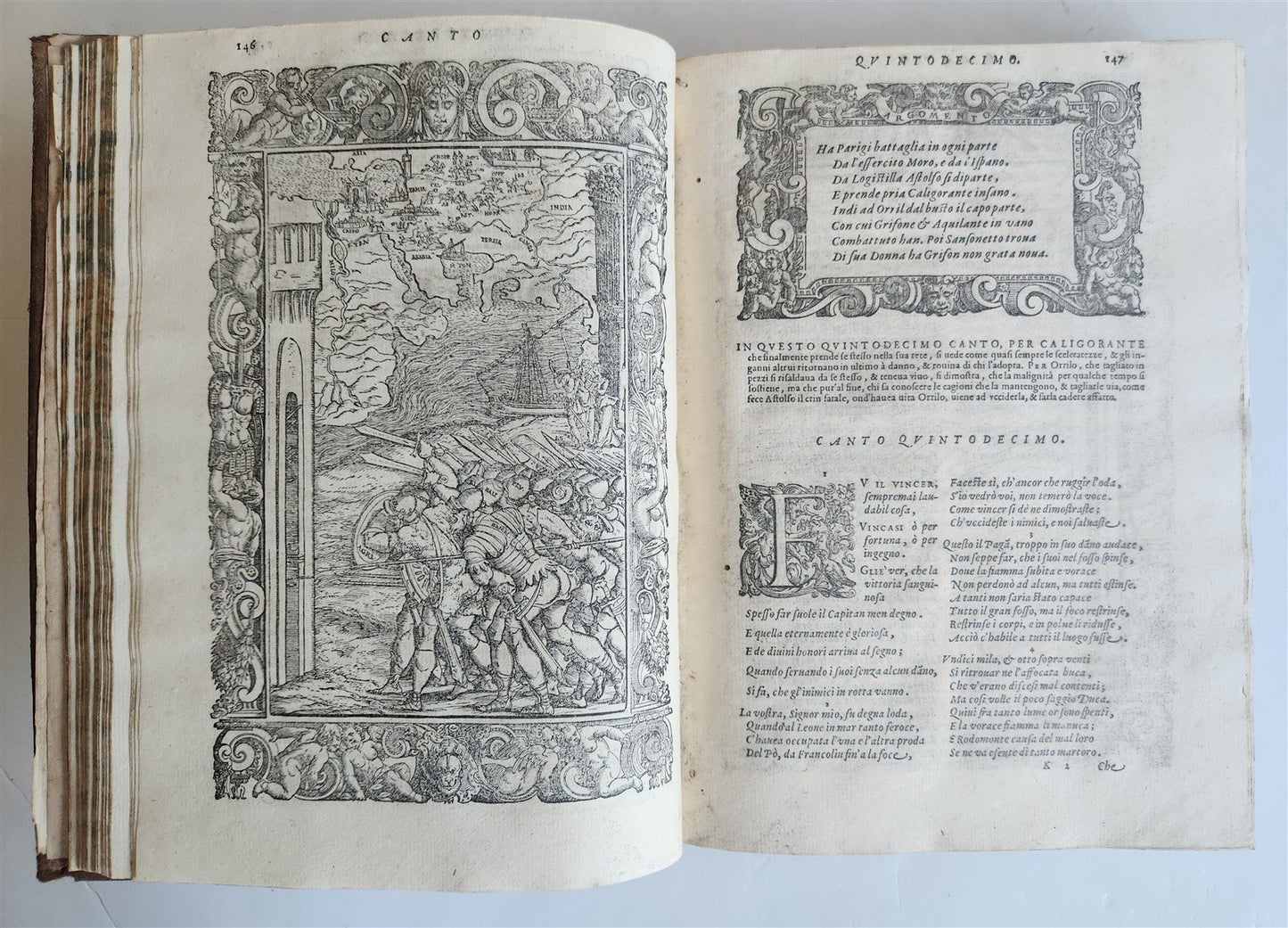 1580 ORLANDO FURIOSO by LUDOVICO ARIOSTO amazingly illustrated ANTIQUE 16th CENT