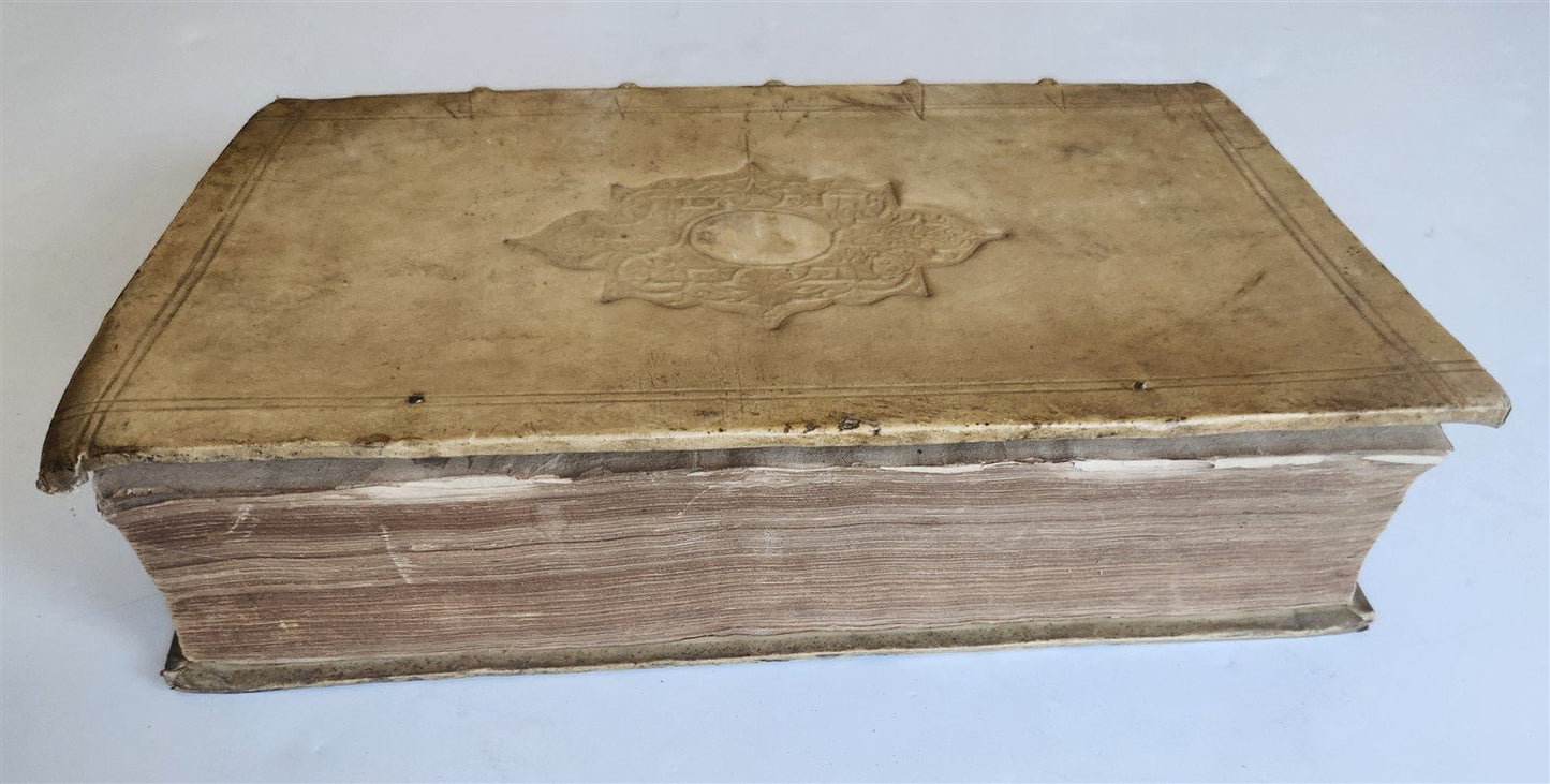 1554 BIBLE in LATIN ILLUSTRATED vellum bound folio ANTIQUE 16th CENTURY