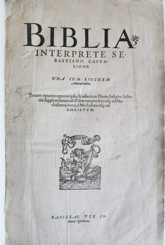 1554 BIBLE in LATIN ILLUSTRATED vellum bound folio ANTIQUE 16th CENTURY