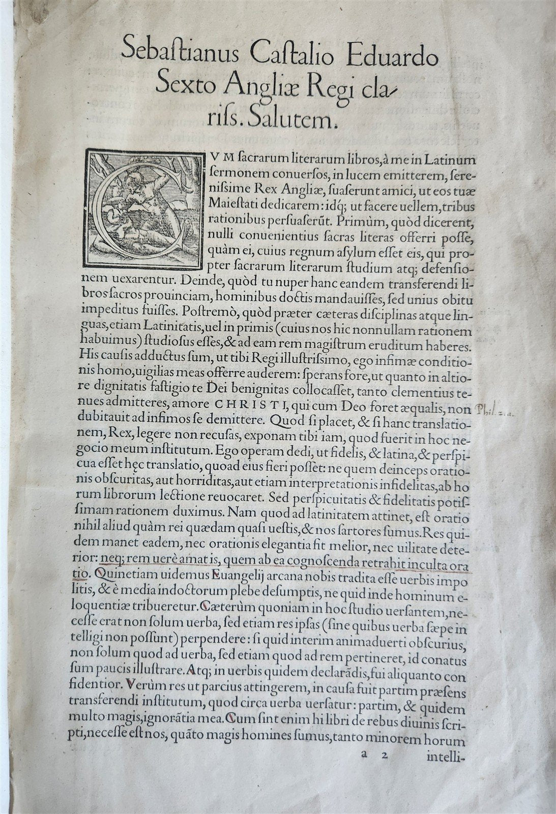 1554 BIBLE in LATIN ILLUSTRATED vellum bound folio ANTIQUE 16th CENTURY