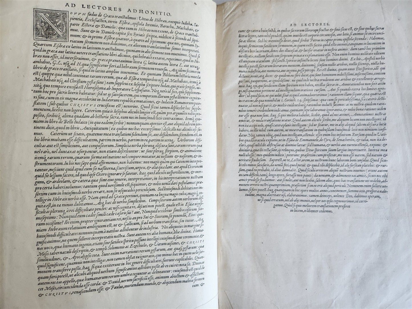 1554 BIBLE in LATIN ILLUSTRATED vellum bound folio ANTIQUE 16th CENTURY