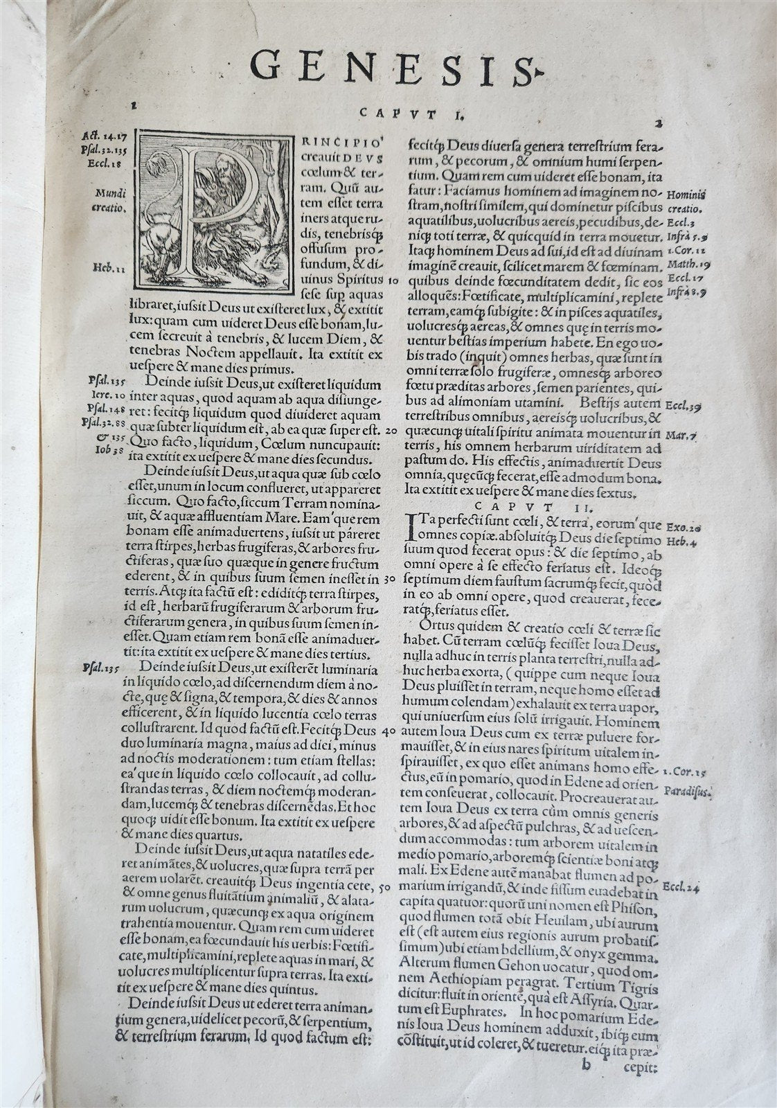 1554 BIBLE in LATIN ILLUSTRATED vellum bound folio ANTIQUE 16th CENTURY