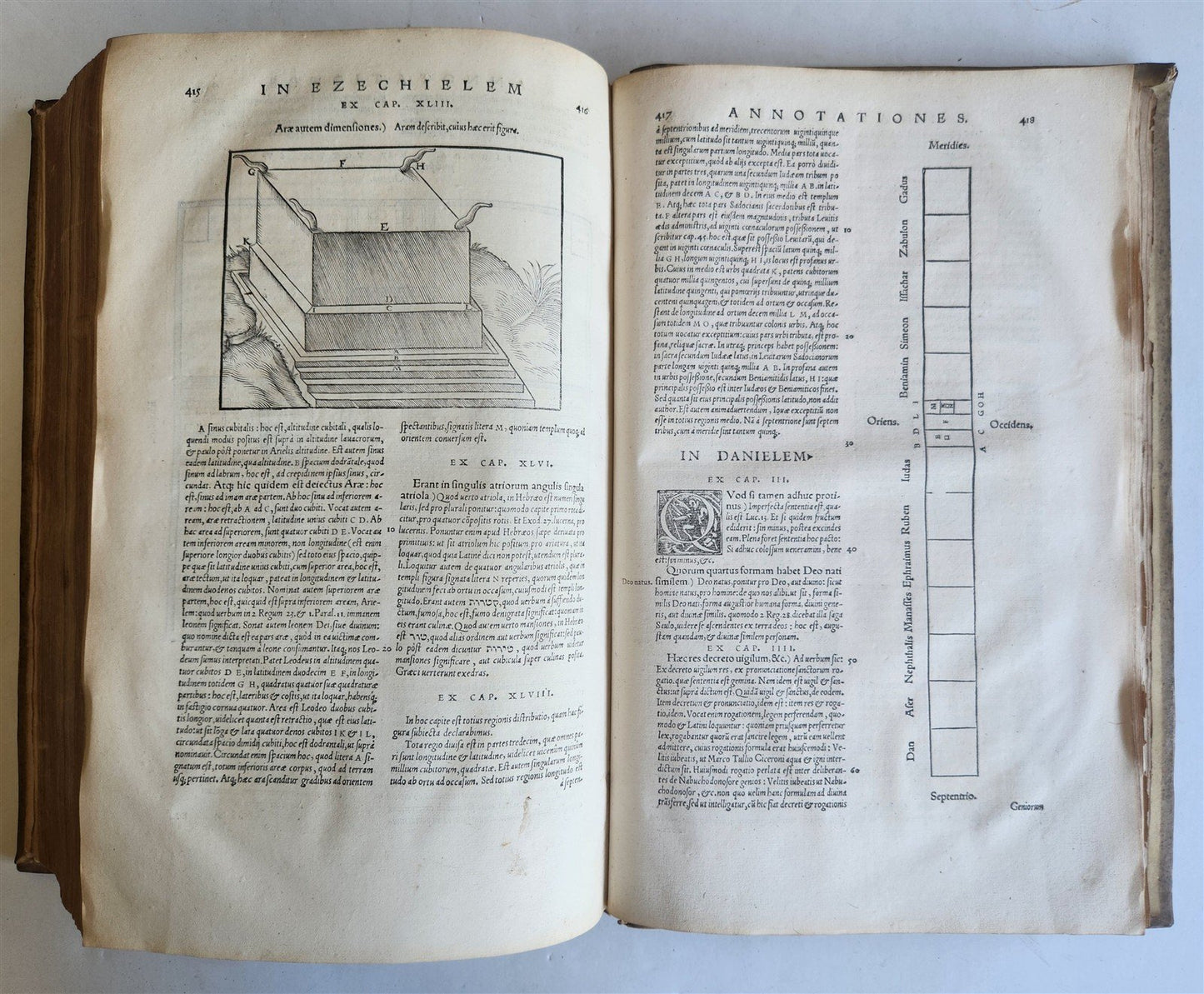 1554 BIBLE in LATIN ILLUSTRATED vellum bound folio ANTIQUE 16th CENTURY