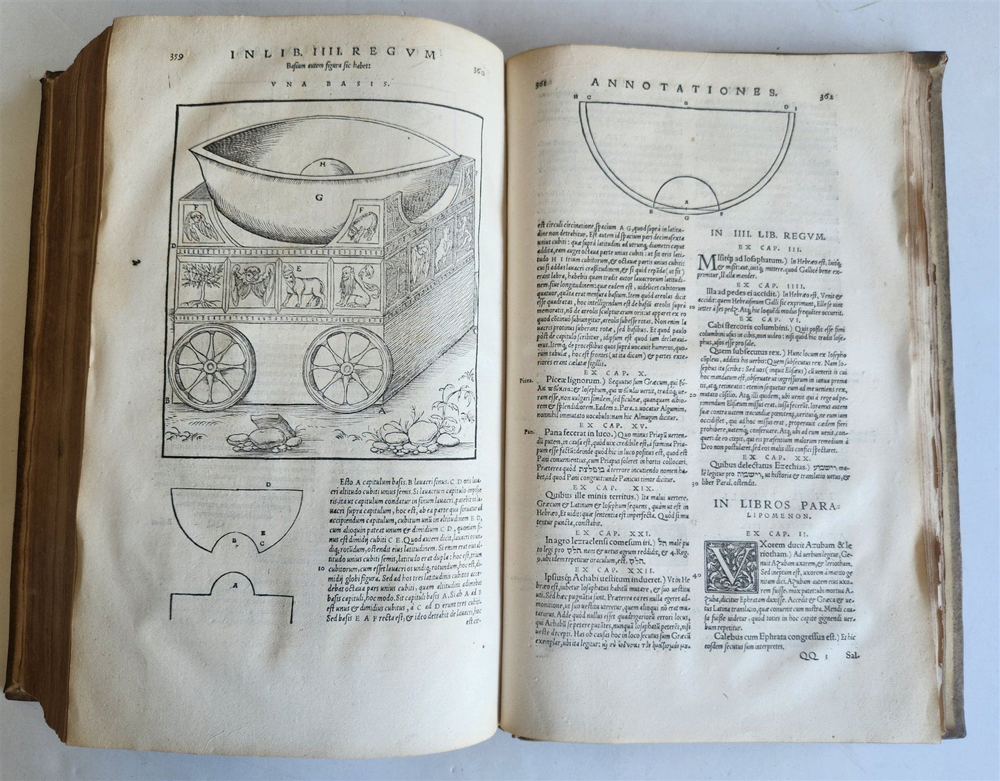 1554 BIBLE in LATIN ILLUSTRATED vellum bound folio ANTIQUE 16th CENTURY