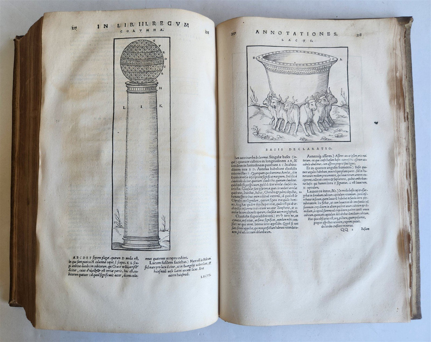 1554 BIBLE in LATIN ILLUSTRATED vellum bound folio ANTIQUE 16th CENTURY