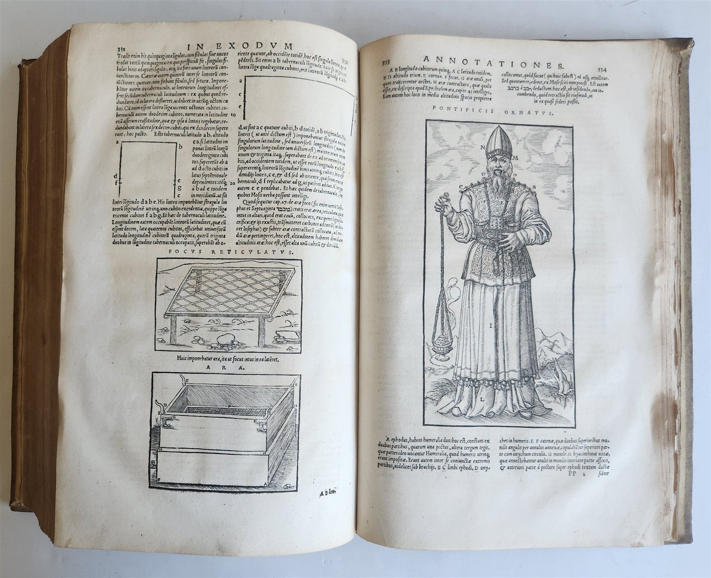 1554 BIBLE in LATIN ILLUSTRATED vellum bound folio ANTIQUE 16th CENTURY