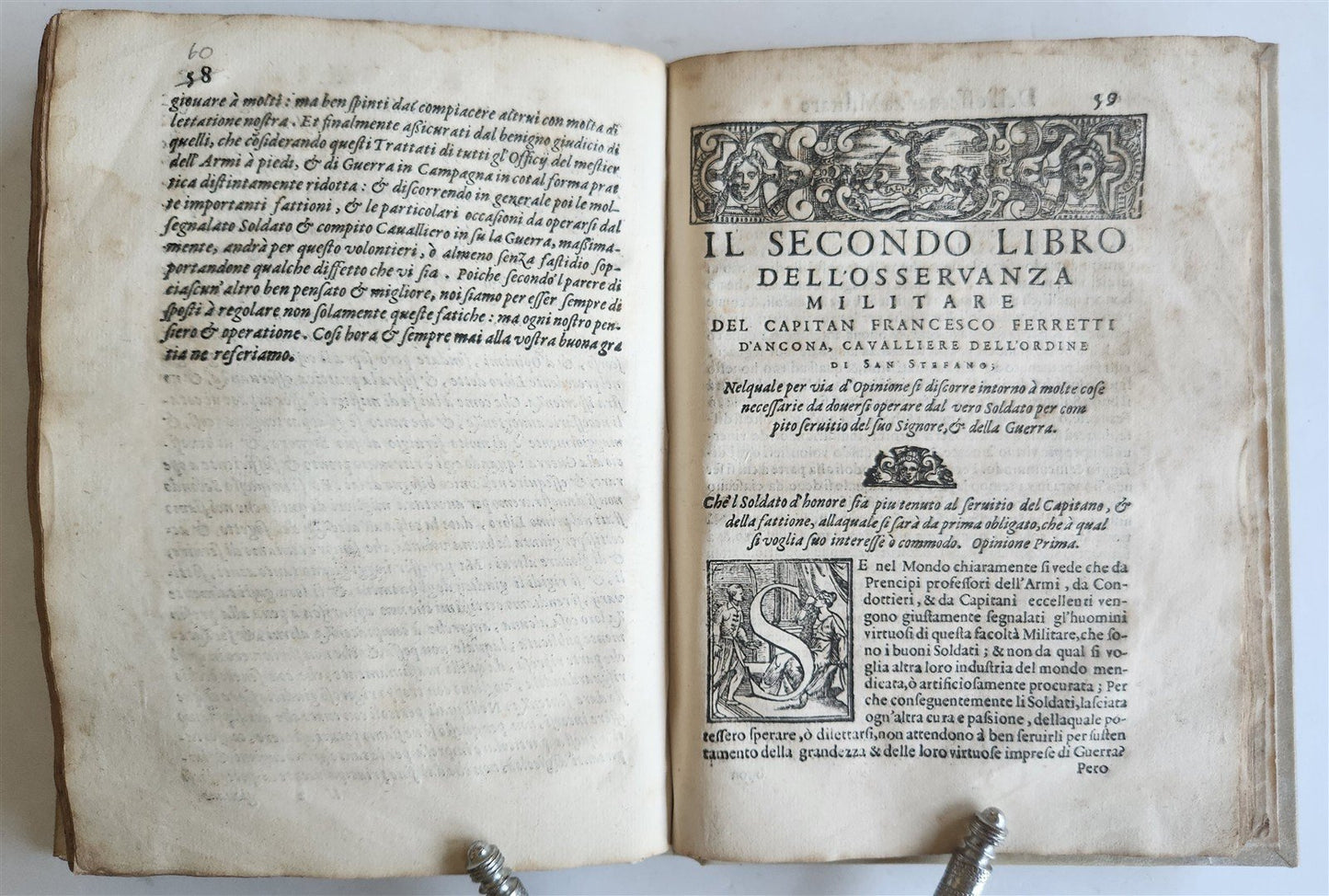 1576 ILLUSTRATED MILITARY TREATISE by Ferretti ANTIQUE Della osservanza militare