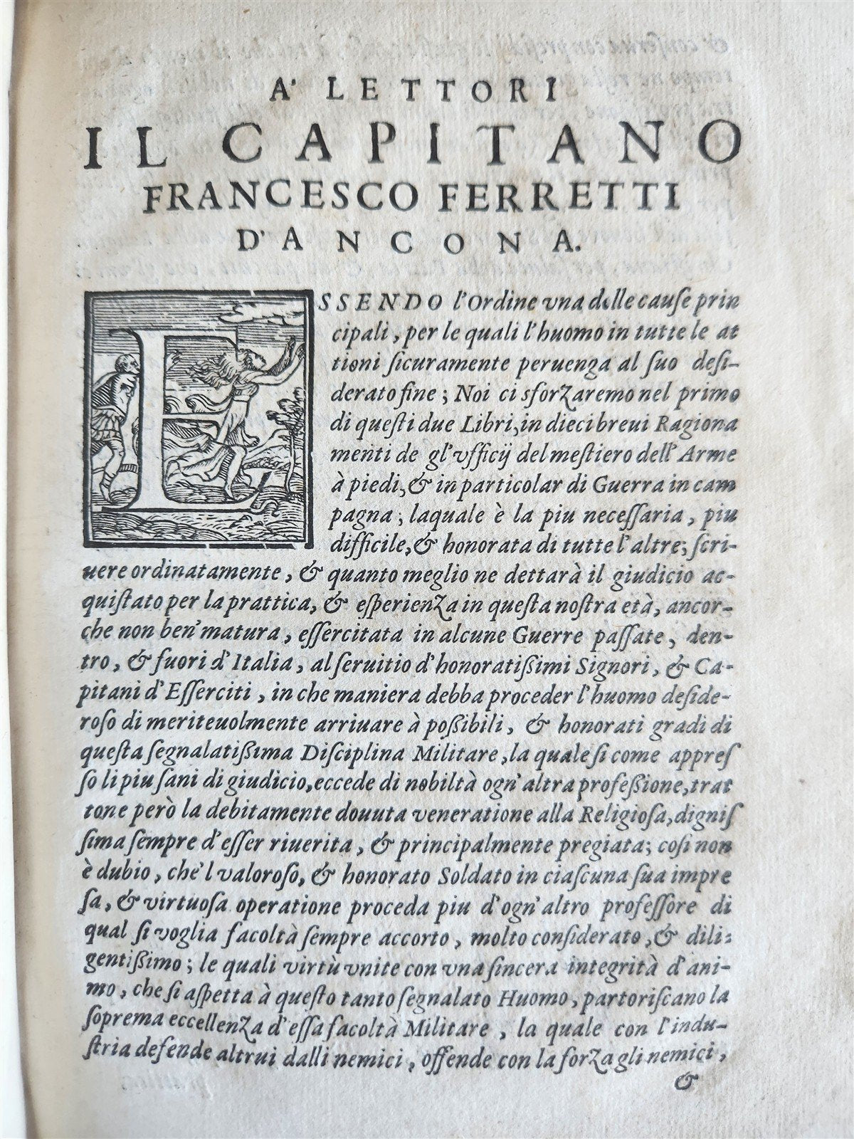1576 ILLUSTRATED MILITARY TREATISE by Ferretti ANTIQUE Della osservanza militare