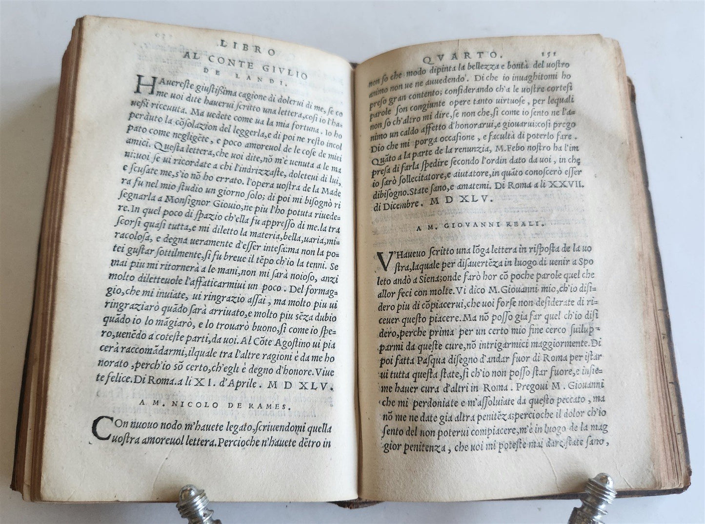 1554 DE LE LETTERE di M. CLAUDIO TOLOMEI ILLUSTRATED w/ MAP antique 16th CENTURY