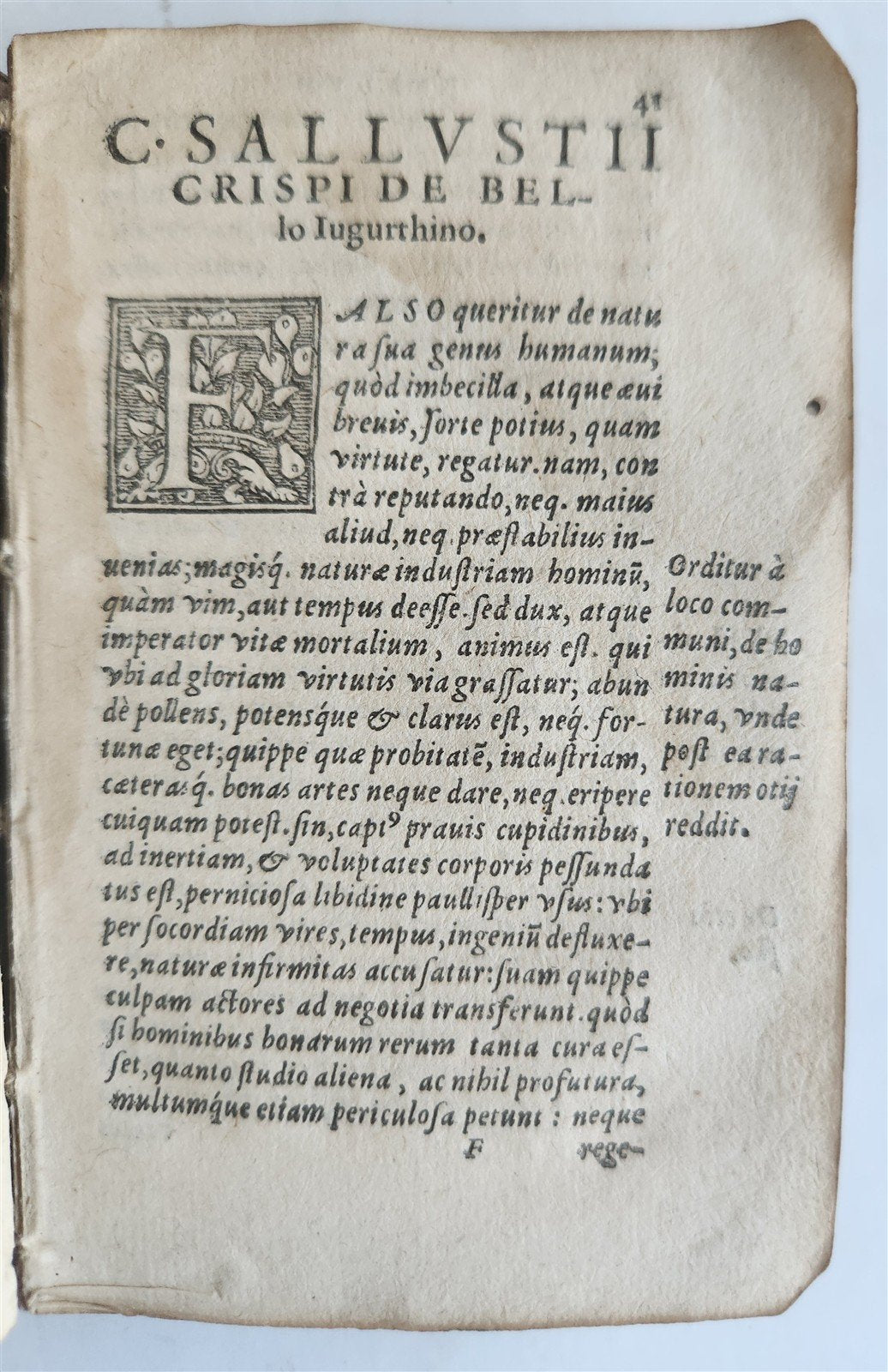 1569 SALLUST Sallustii Crispi Coniuratio Catilinae et bellum Iugurthinum ANTIQUE
