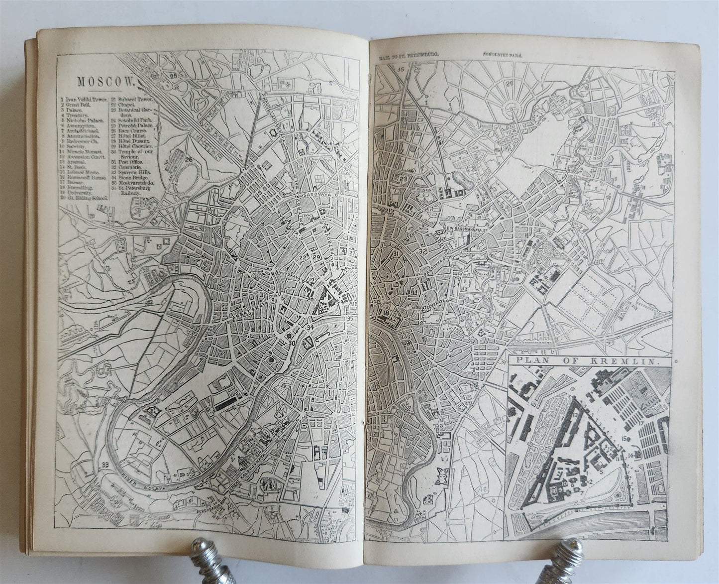 1868 HANDBOOK for TRAVELLERS in RUSSIA POLAND FINLAND antique ILLUSTRATED w/ MAP